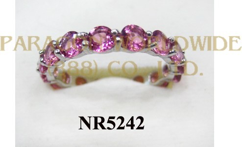 925 Sterling Silver Ring Pink Tourmarine - NR5242