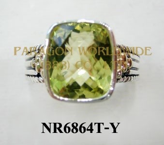 925 Sterling Silver & 14K Ring Green Gold - NR6864T 