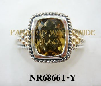 925 Sterling Silver &14K Ring Citrine - NR6866T