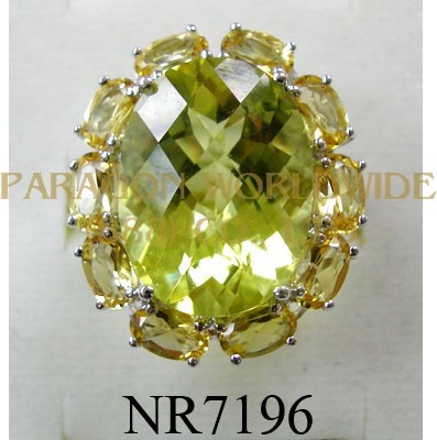 925 Sterling Silver Ring Lemon Quartz and Citrine - NR7196