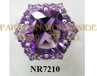 925 Sterling Silver Ring Amethyst - NR7210