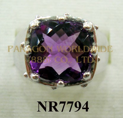 925 Sterling Silver Ring Amethyst - NR7794