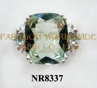 925 Sterling Silver Ring Green Amethyst - NR8337