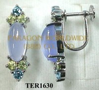 10K White Gold Earrings  Multi - TER1630 