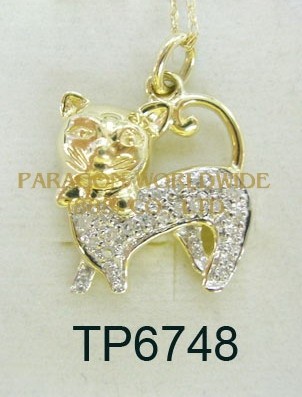 10K Yellow Gold Pendant  White Diamond - TP6748 