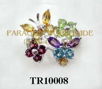 10K White Gold Ring  Multi  - TR10008 