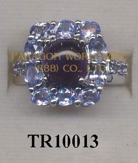 10K White Gold Ring  Amethyst and Tanzanite - TR10013