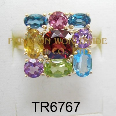 10K Yellow Gold Ring  Multi - TR6767 