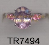 10K White Gold Ring  Kunsite and Pink Sapphire - TR7494 