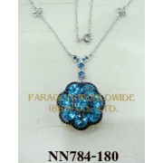 925 Sterling Silver Necklace Light Swiss Blue Topaz - NN784