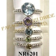 925 Sterling Silver Ring Multi Color - NR6201