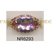 925 Sterling Silver Ring Pink Amethyst + Garnet and Pink Tourmarine - NR6293