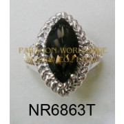 925 Sterling Silver & 14K Ring Smoky Quartz - NR6863T