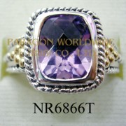 925 Sterling Silver &14K Ring Amethyst - NR6866T