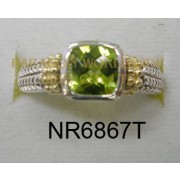 925 Sterling Silver &14K Ring Peridot - NR6867T