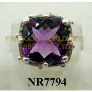 925 Sterling Silver Ring Amethyst - NR7794