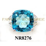 925 Sterling Silver Ring Light Swiss Blue Topaz - NR8276