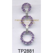 10K White Gold Pendant  Amethyst and White Diamond  - TP2881 