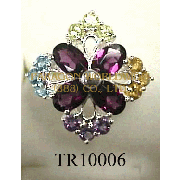 10K White Gold Ring  Multi - TR10006