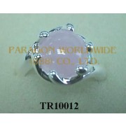 10K White Gold Ring  Rose Quartz -  TR10012