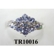  10K White Gold Ring  Tanzanite and  White Diamond  - TR10016