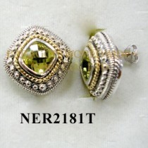 925 Sterling Silver & 14K Earrings Lemon Quartz - NER2181T