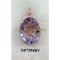 925 Sterling Silver Pendant  Pink Amethyst - NP7394BV