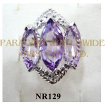 925 Sterling Silver Ring Amethyst - NR129