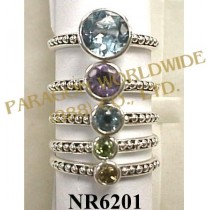 925 Sterling Silver Ring Multi Color - NR6201