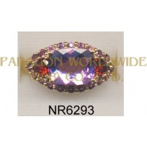 925 Sterling Silver Ring Pink Amethyst + Garnet and Pink Tourmarine - NR6293