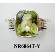925 Sterling Silver & 14K Ring Green Gold - NR6864T 