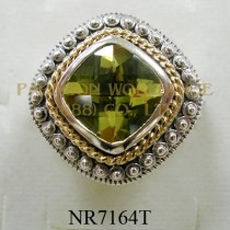 925 Sterling Silver &14K Ring  Lemon Quartz - NR7164T