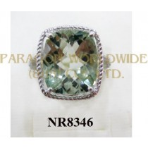 925 Sterling Silver Ring Green Amethyst - NR8346