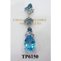 10K White Gold Pendant  Multi and White Diamond - TP6150