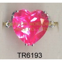 10K White Gold Ring Pink Topaz - TR6193 