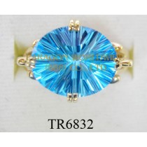 10K Yellow Gold Ring Light Swiss Blue Topaz  - TR6832 