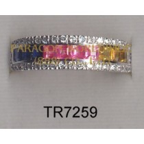 10K White Gold Ring  Multi  Sapphire and White Diamond - TR7259 