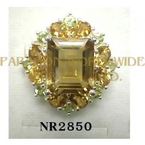 925 Sterling Silver Ring Citrine and Peridot - NR2850
