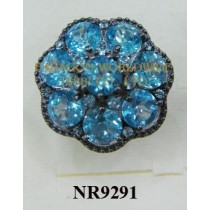 925 Sterling Silver Ring Light  Swiss Blue Topaz - NR9291