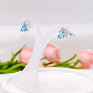 925 Sterling Silver Earrings Blue topaz - NER6596