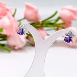 925 Sterling Silver Earrings Amethyst - NER6596