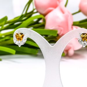 925 Sterling Silver Earrings Citrine - NER6599