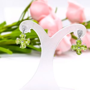 925 Sterling Silver Earrings Peridot - NER6638