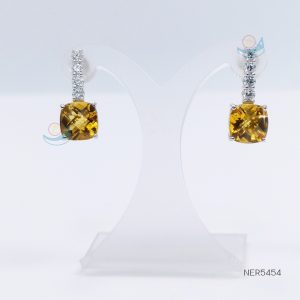 925 Sterling Silver Earrings Citrine - NER5454