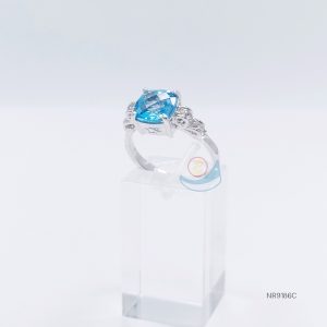 925 Sterling Silver Ring Blue Topaz - NR9186C